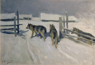 Wölfe, Winternacht, ca. 1910